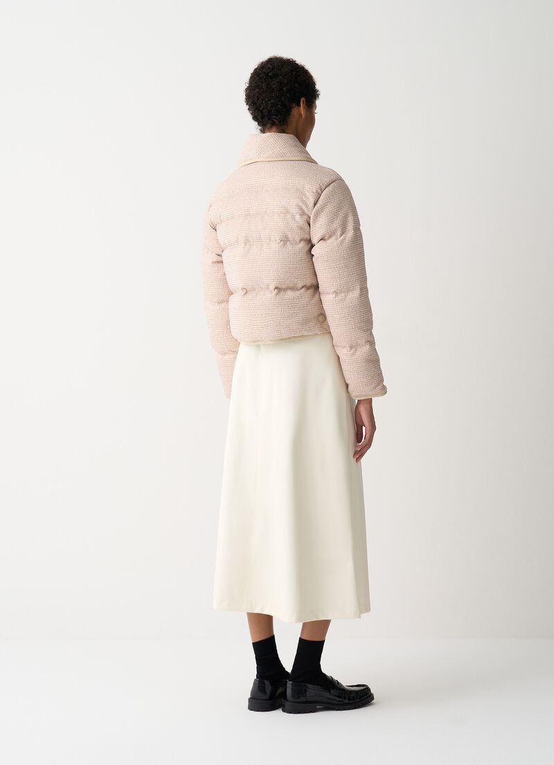 Cropped down jacket with bouclé effect