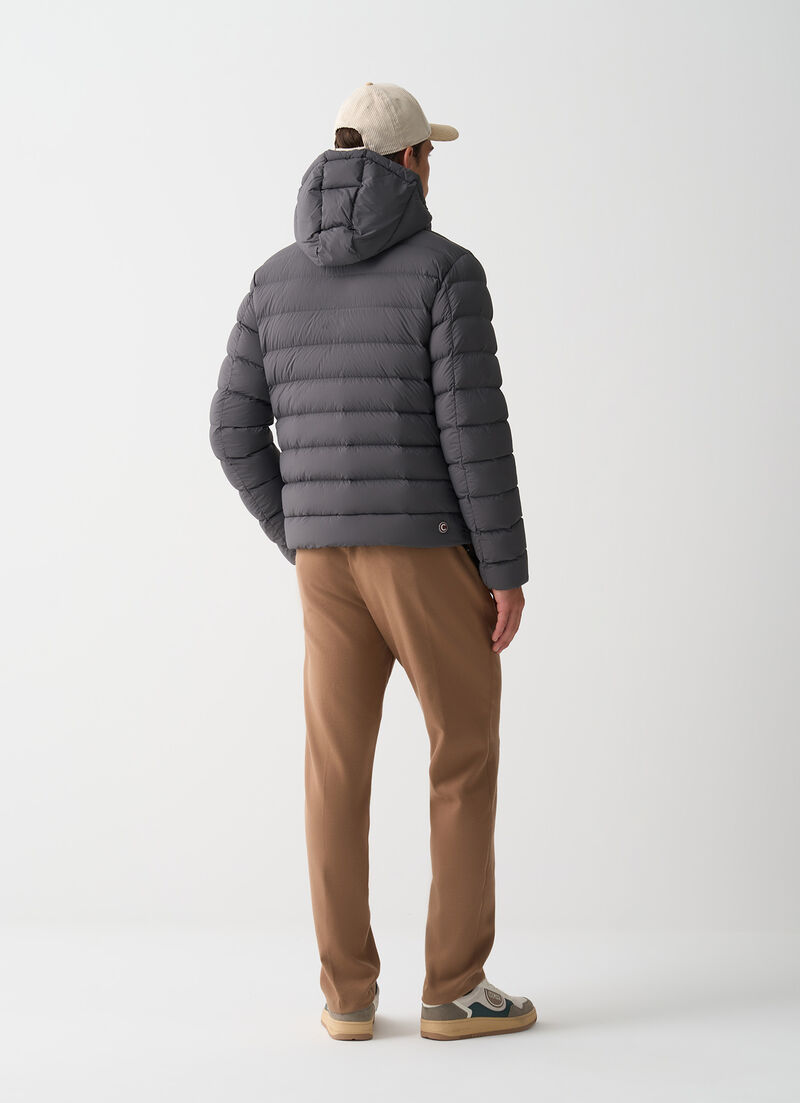 Down jacket with detachable hood