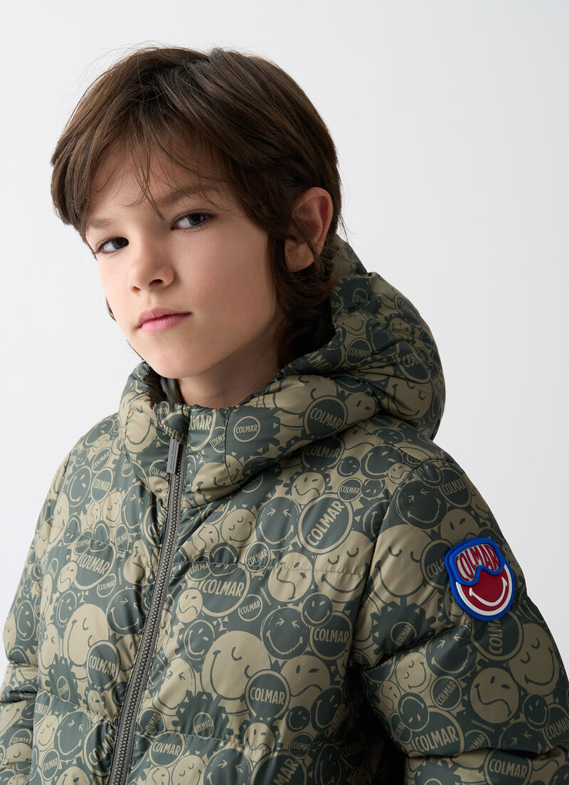 SmileyWorld® down jacket with hood