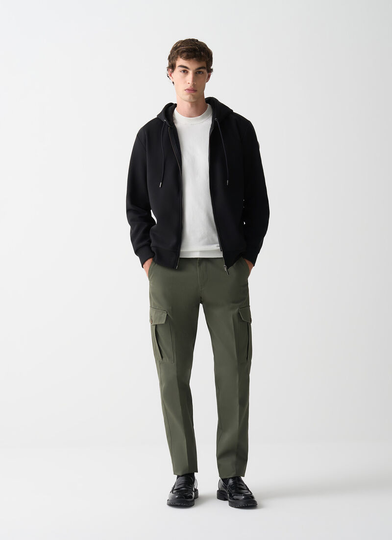 Full zip cotton sweatshirt