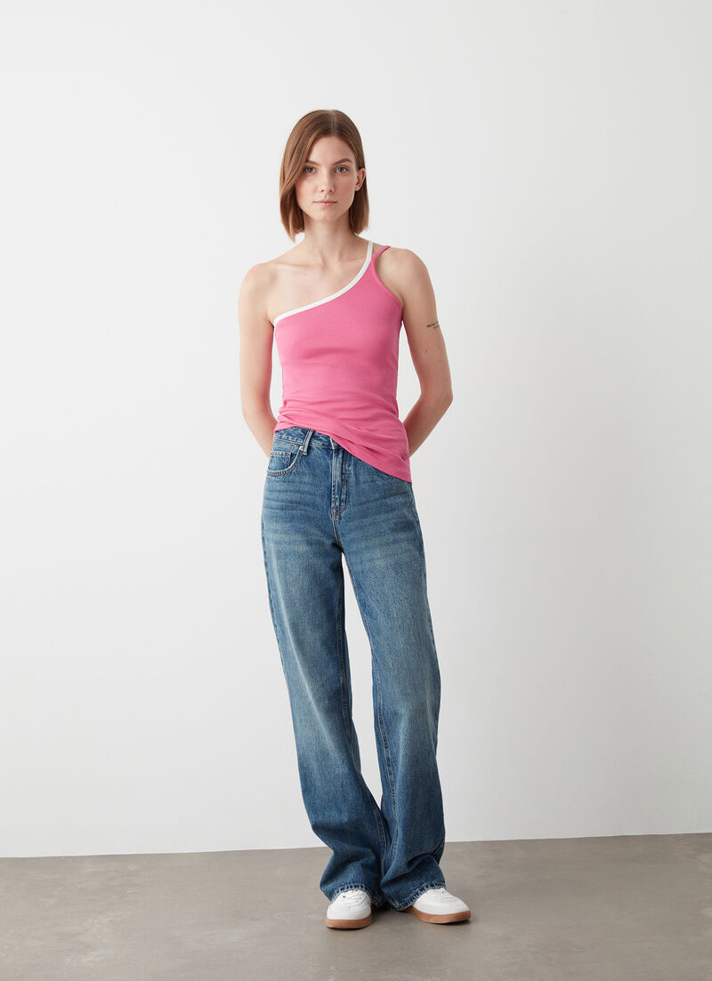 Asymmetrical vest top