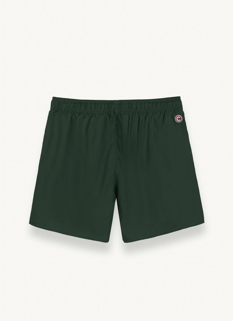 Solid colour swimsuit with elasticated waist