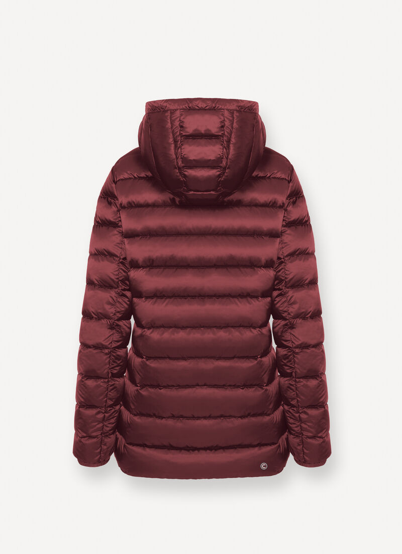 Fitted down jacket with hood