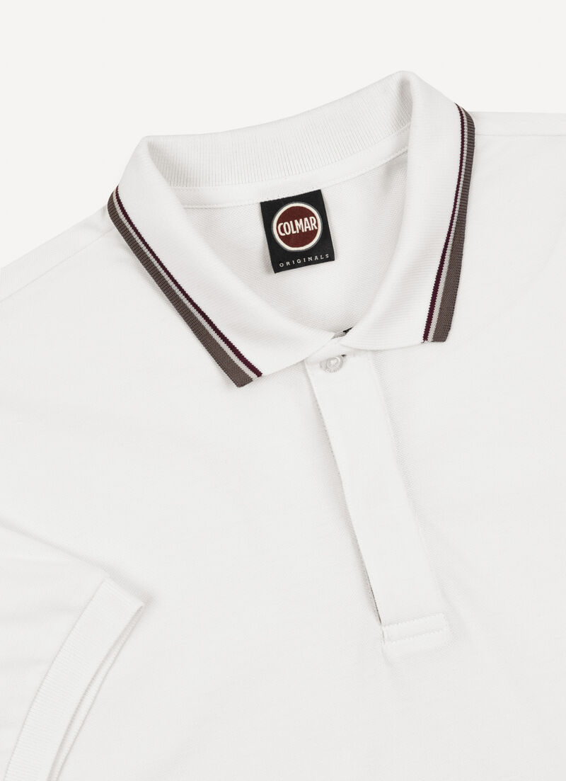 Piqué polo-shirt with tri-colour details