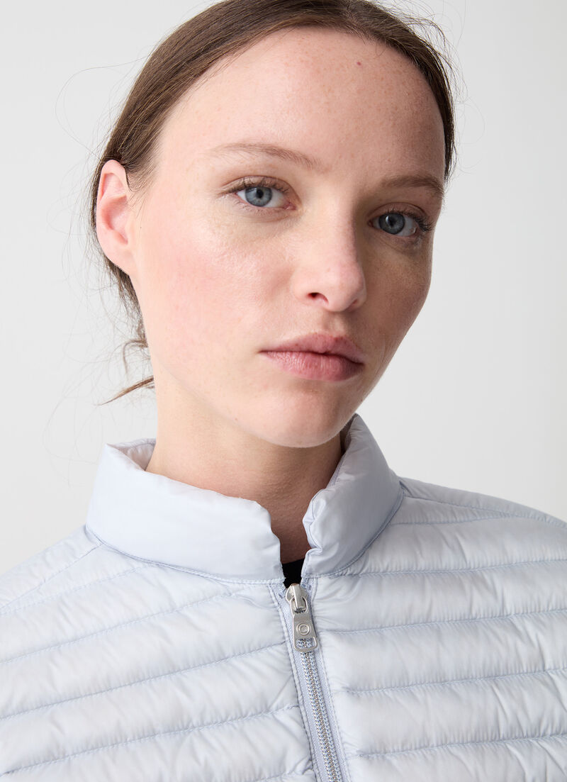 Padded collar down jacket