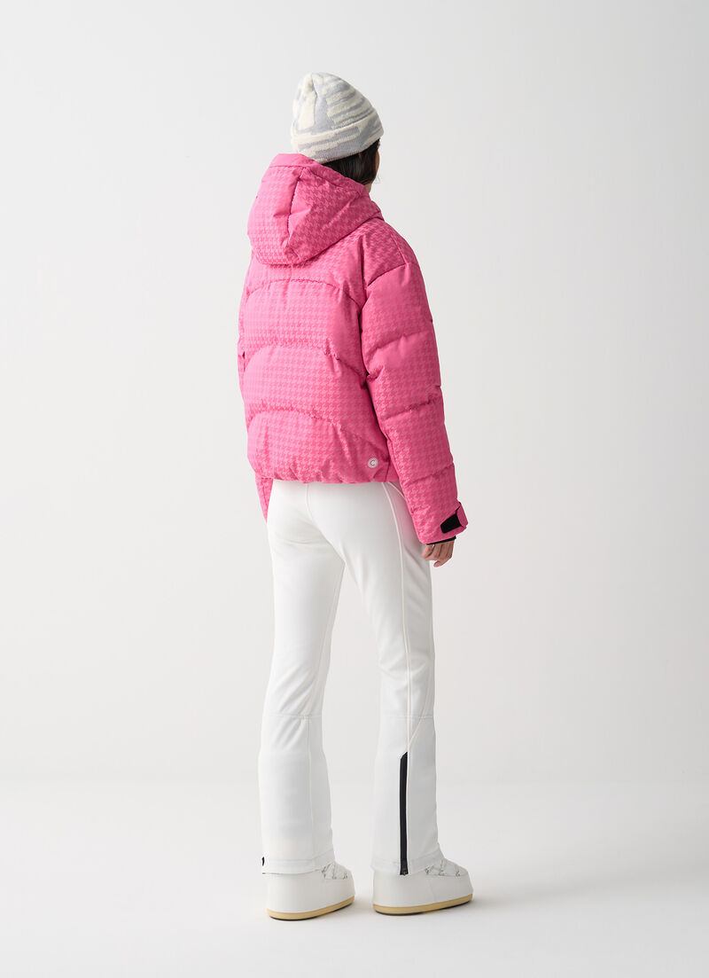 Houndstooth padded ski jacket