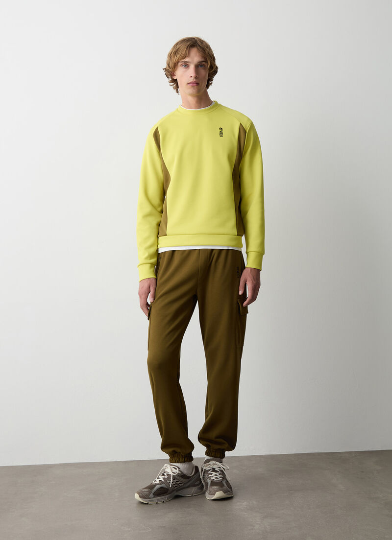 Stretch crew-neck sweatshirt