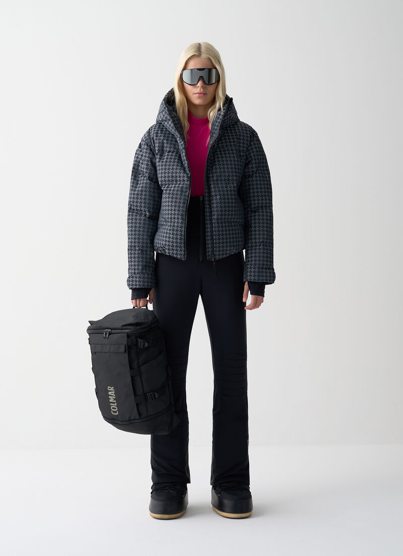 Houndstooth padded ski jacket