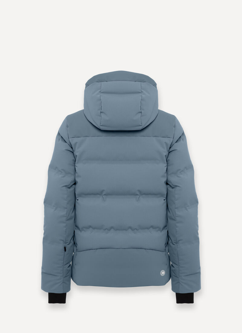 Channel padded ski jacket with neck warmer