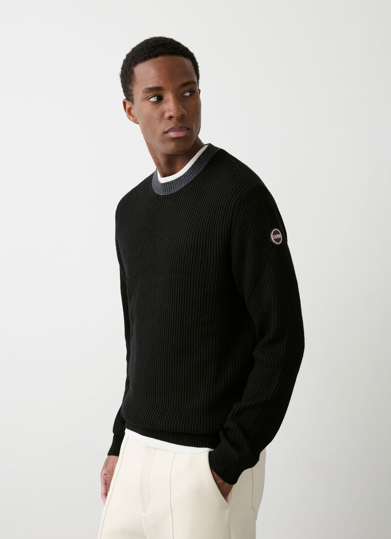 Fisherman’s rib-knit crew-neck pullover