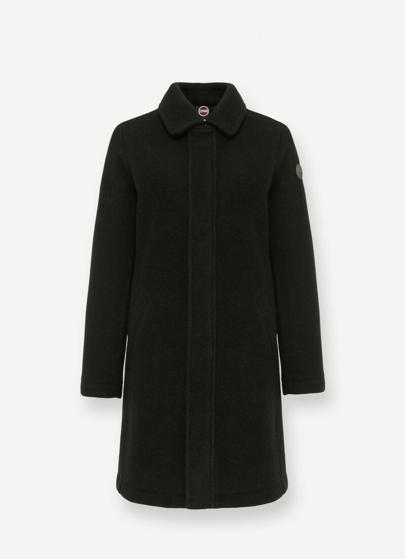 Wool baize coat with zip
