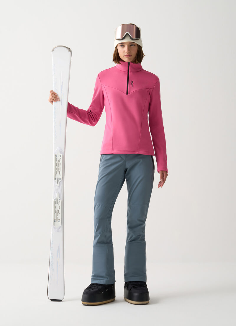 Half-zip stretch ski fleece