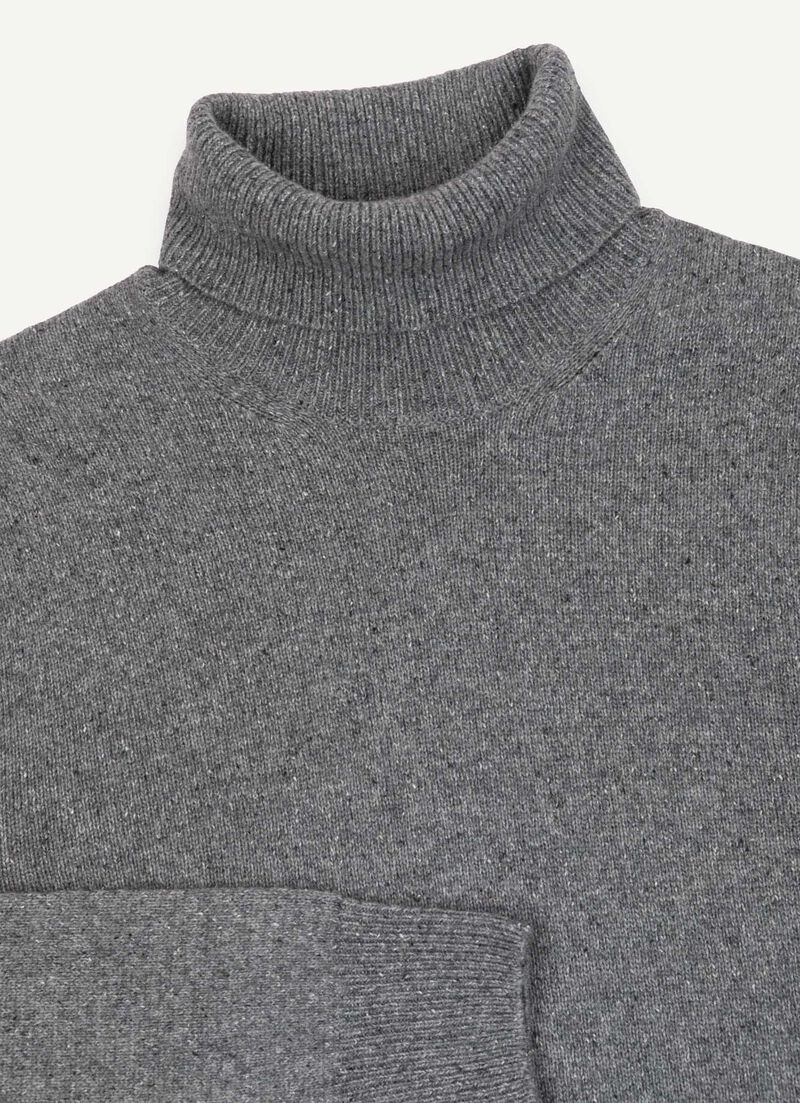 Melange polo-neck jumper