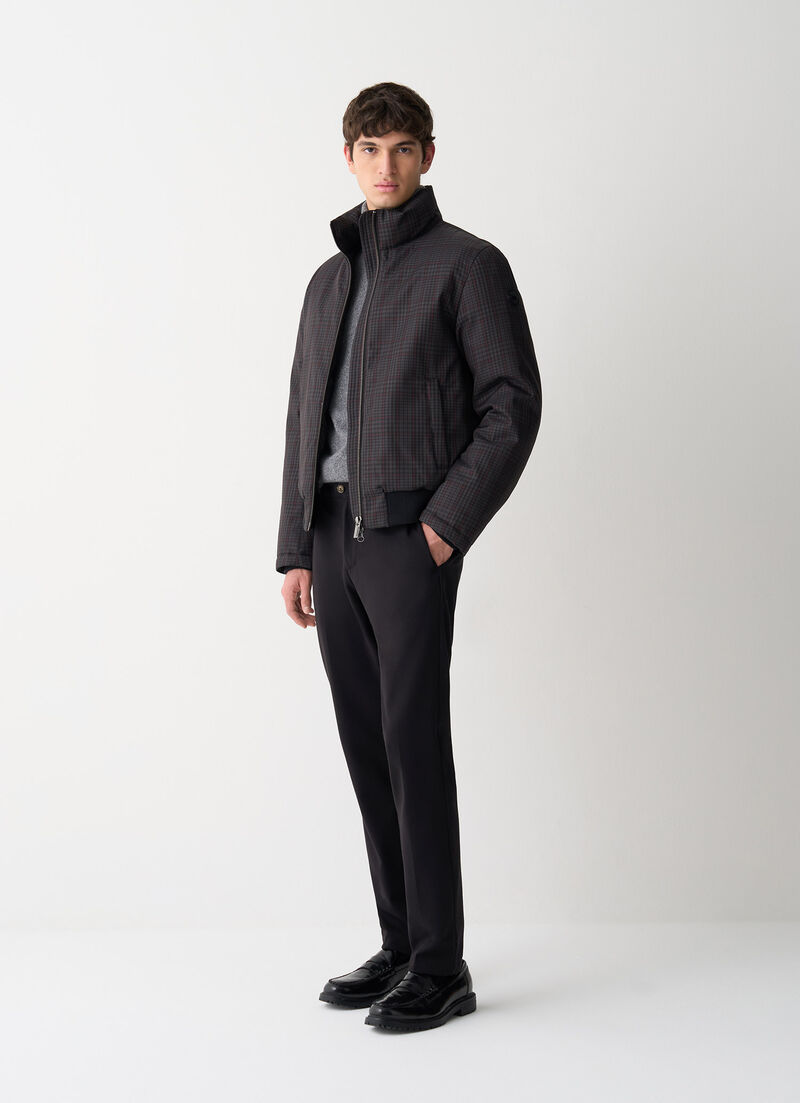 Check down bomber jacket