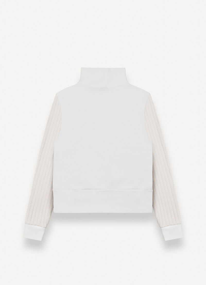 Sweatshirt with cable-knit sleeves