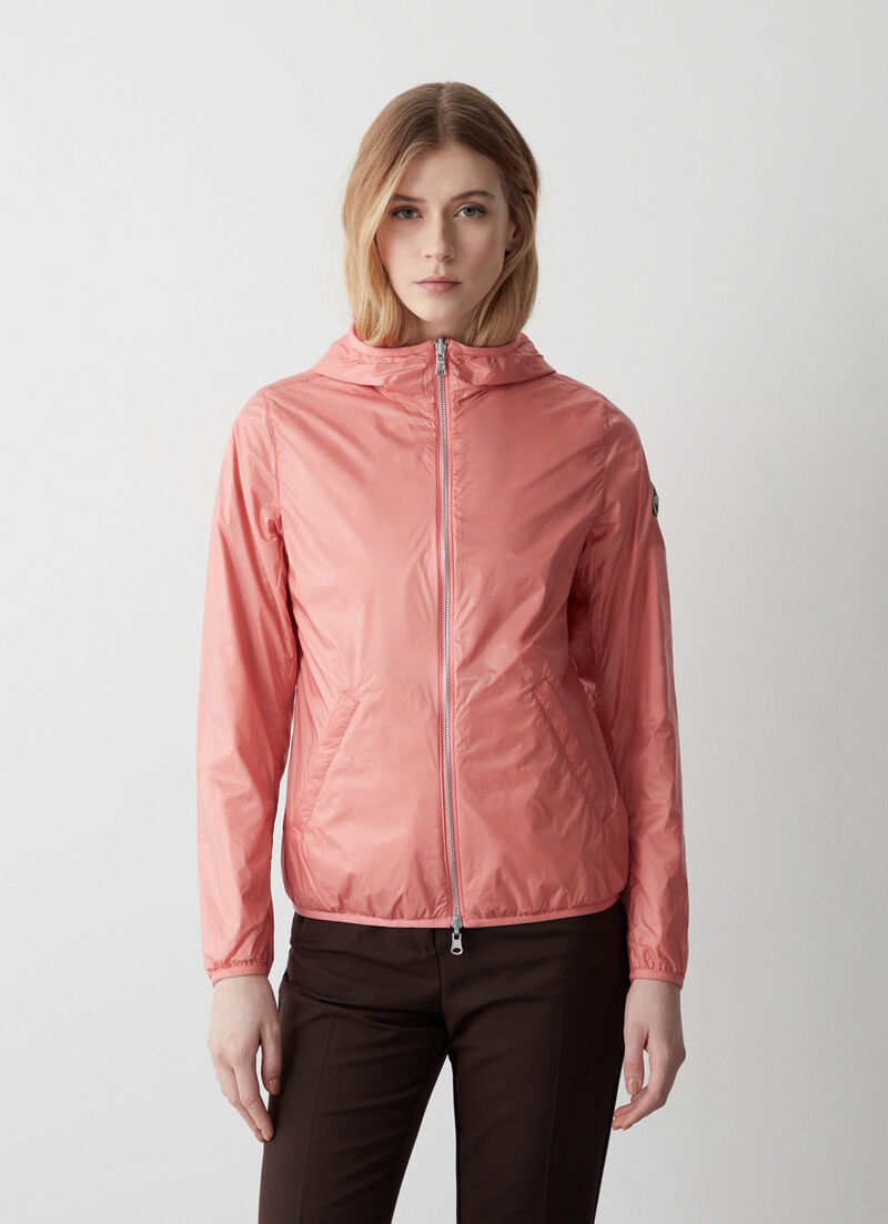 Reversible jacket with hood