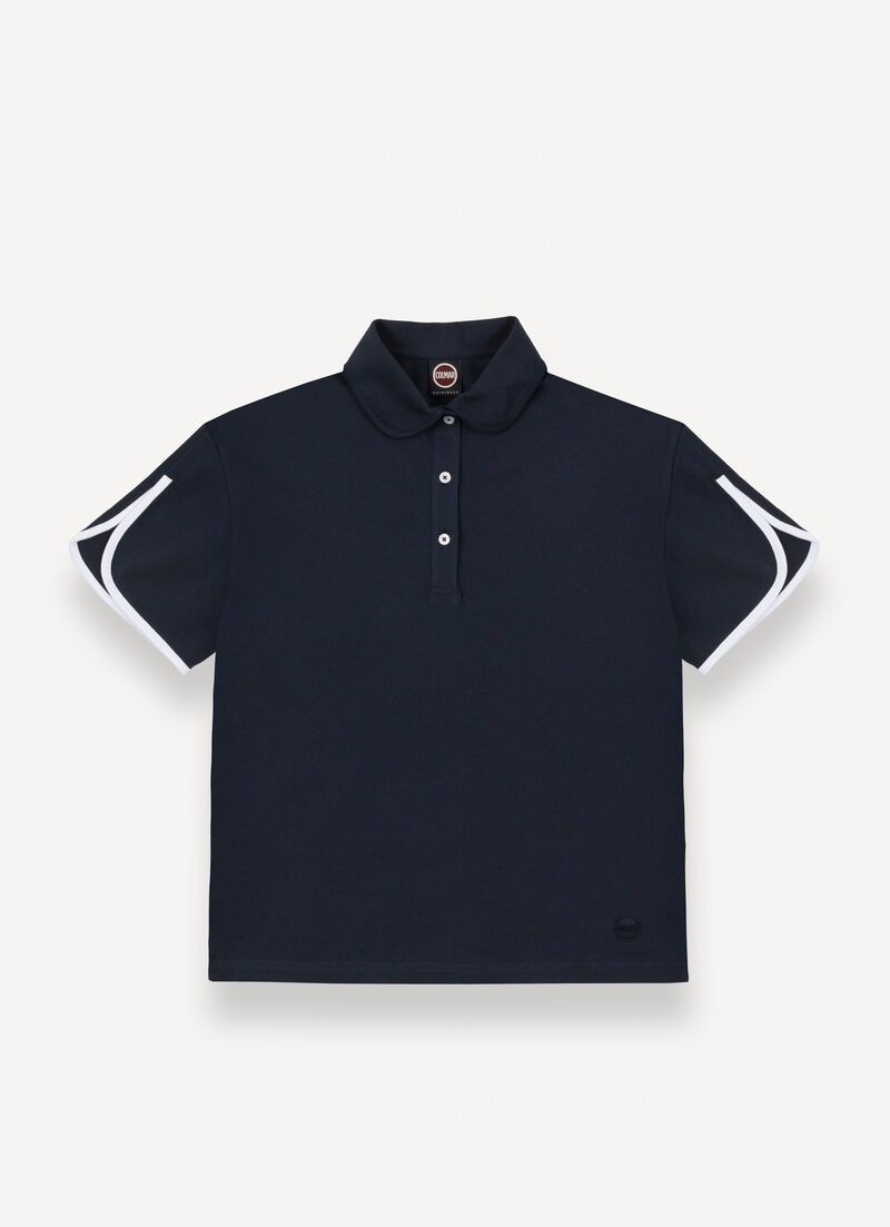 Polo-shirt with rounded sleeves