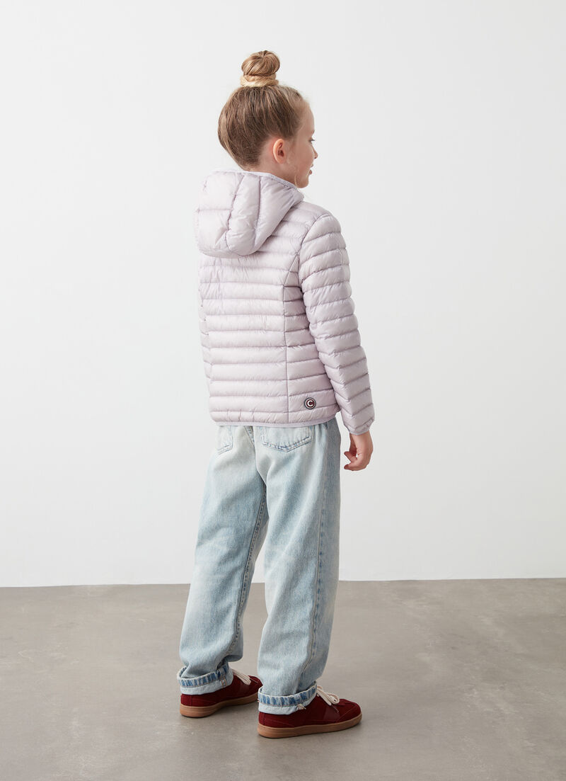 Short hooded down jacket