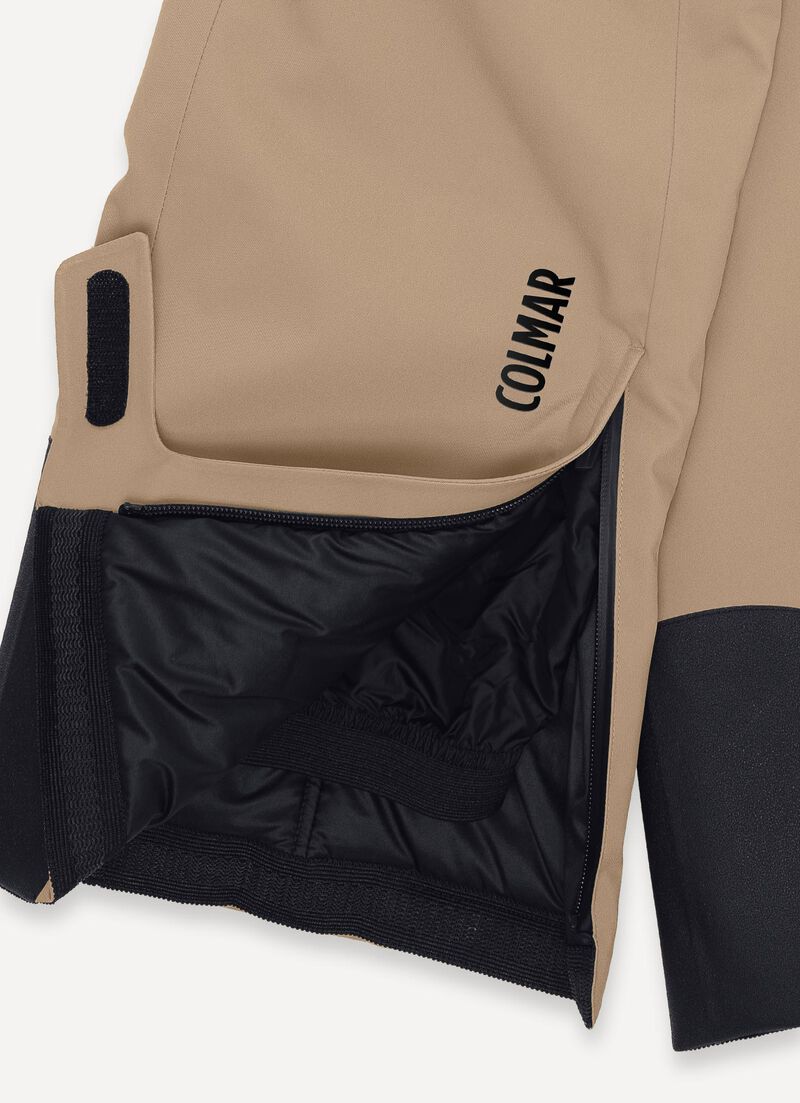 Padded 4Way fabric ski salopettes