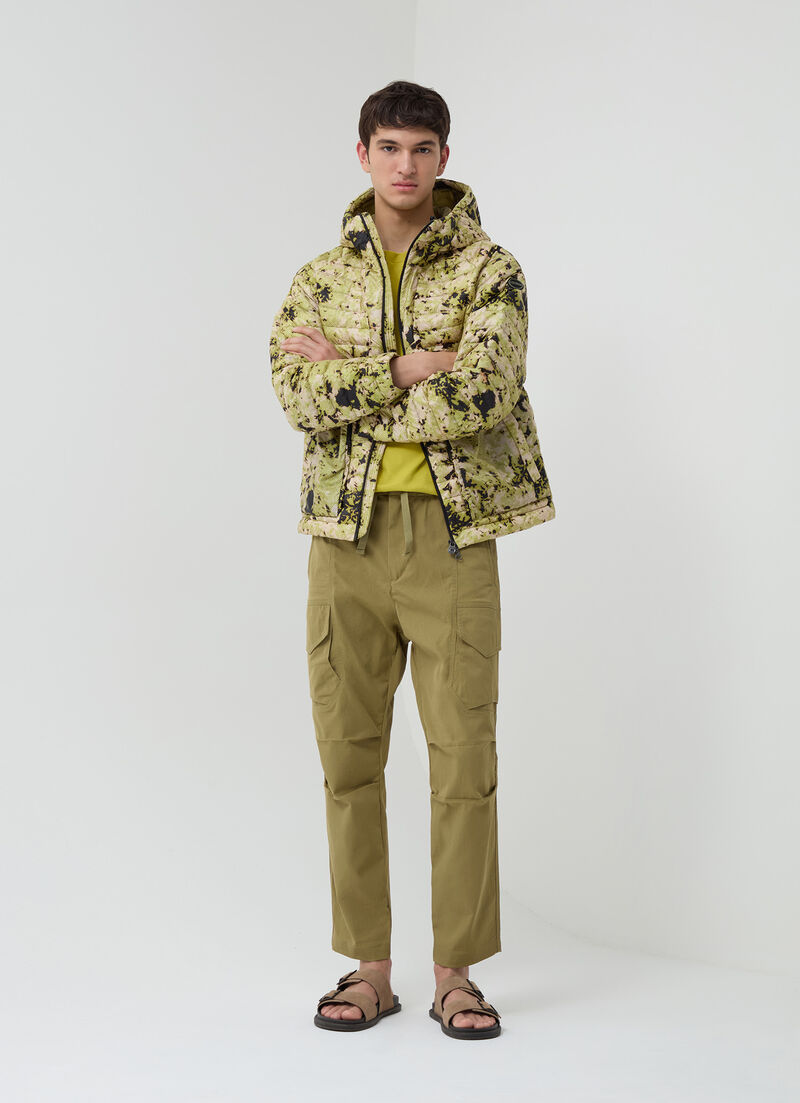 Pixelated camouflage down jacket