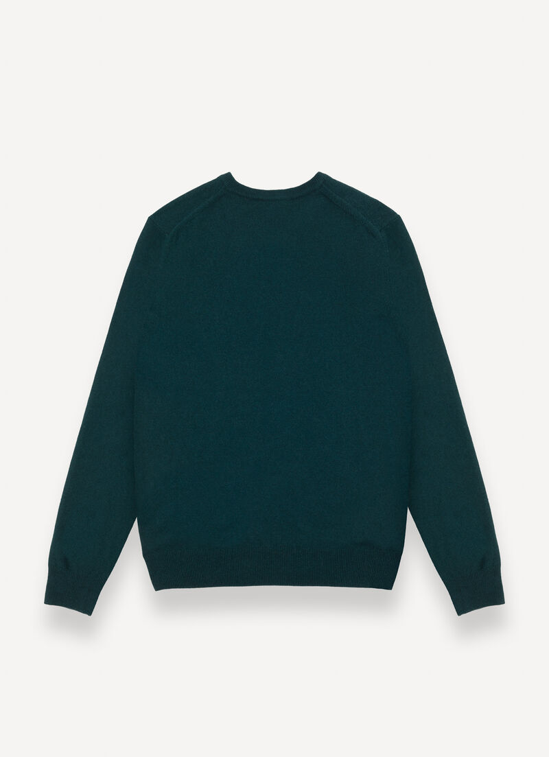 Cashmere stockinette-stitch V-neck pullover