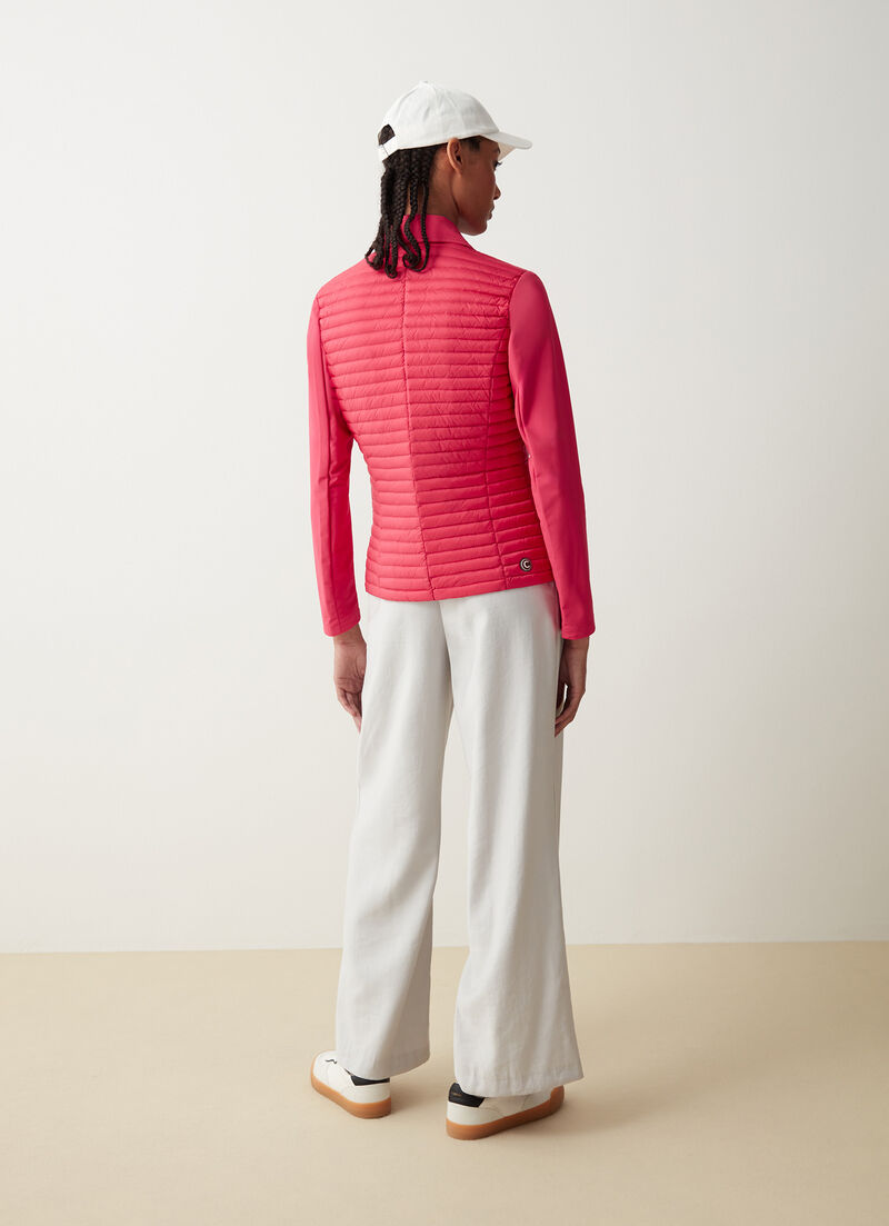 Semi-quilted blazer with combination of fabrics