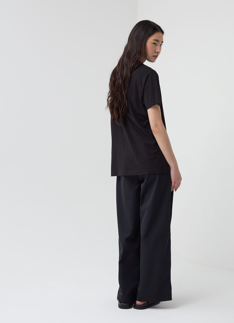 Asymmetrical crew-neck T-shirt