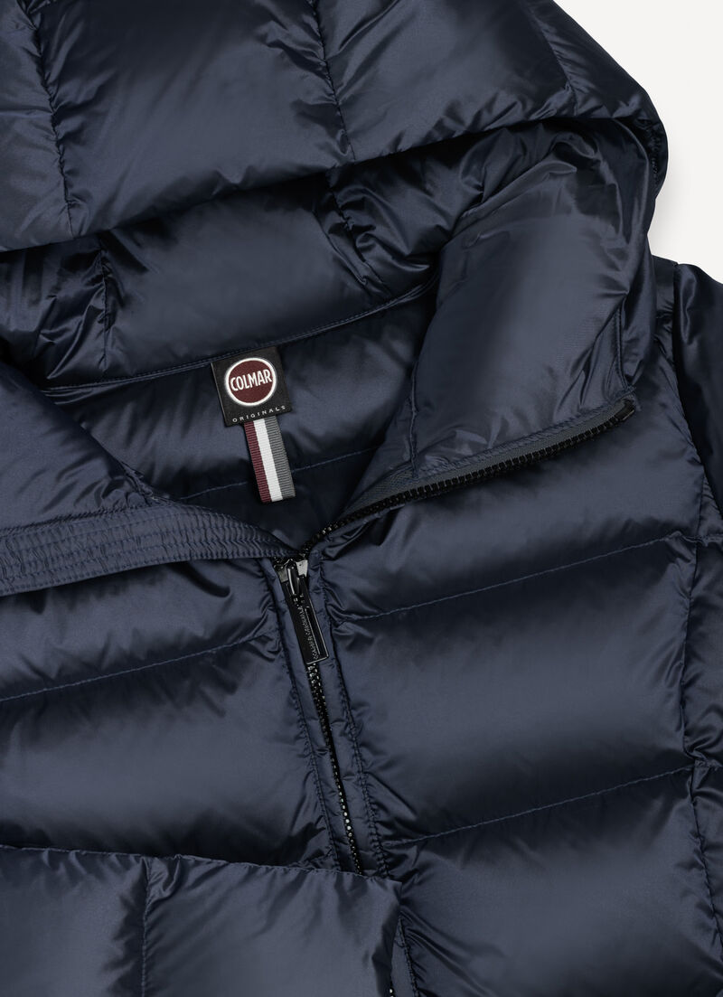 Long down jacket with hood