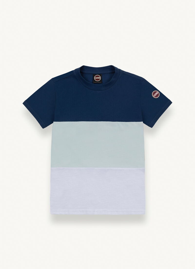 Colour-block cotton piqué T-shirt
