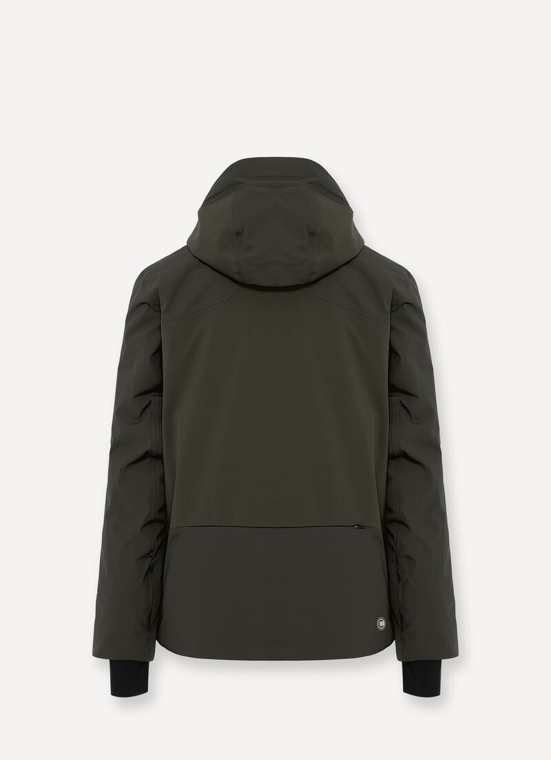 Stretch ski jacket with back pocket