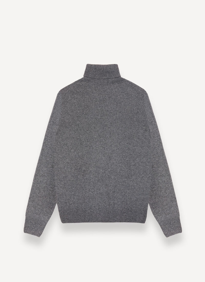 Melange polo-neck jumper