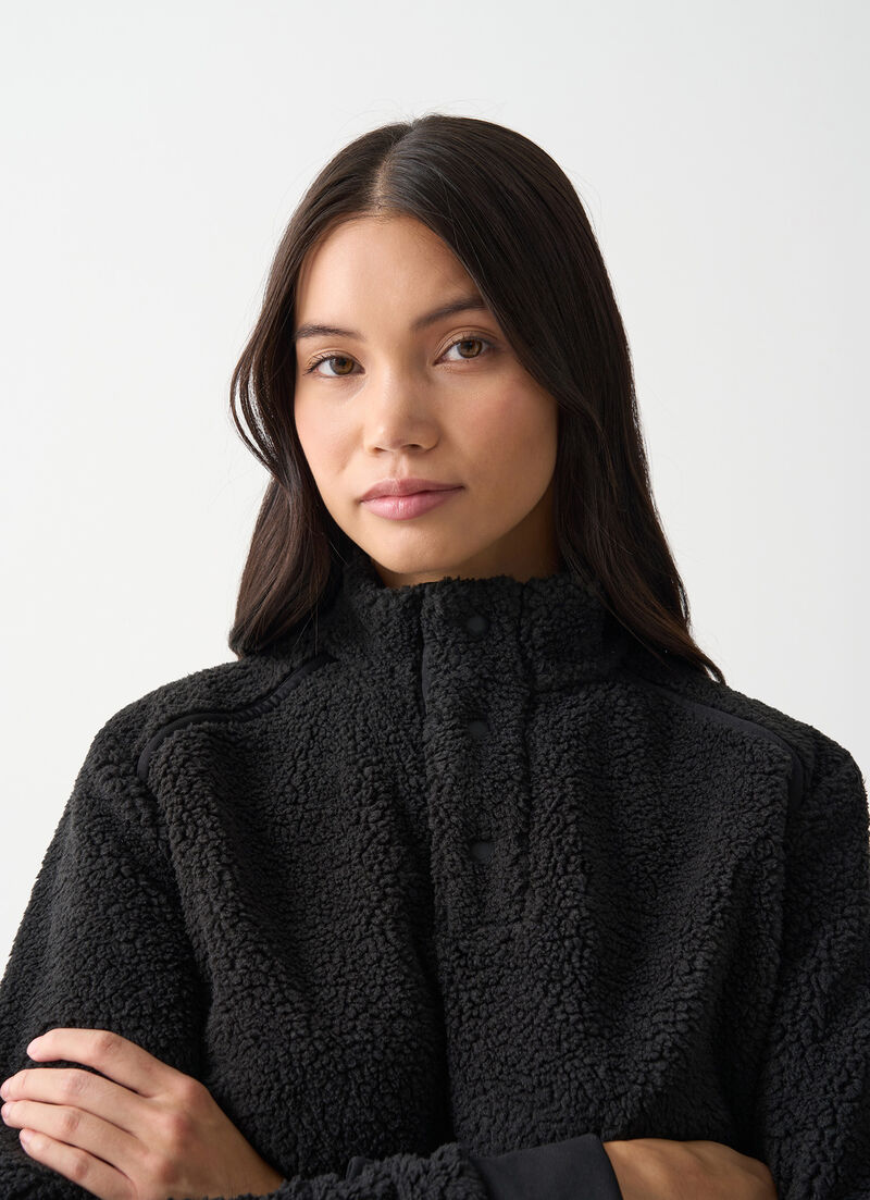 Teddy-effect cropped ski fleece