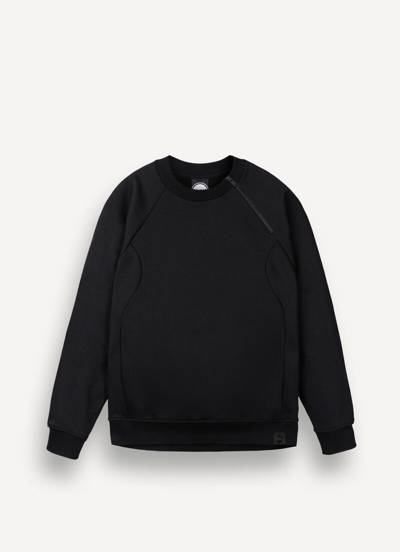 Sweatshirt with zip-up neck