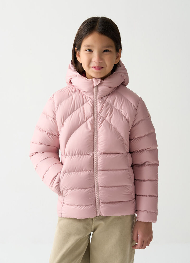 Quilted down jacket with hood