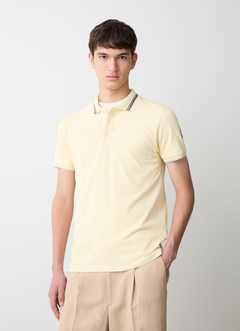 Piqué polo-shirt with stripes