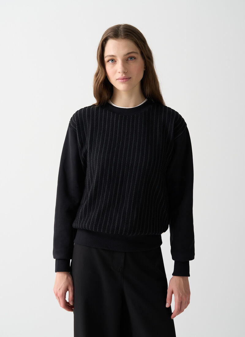 Cable-knit sweatshirt