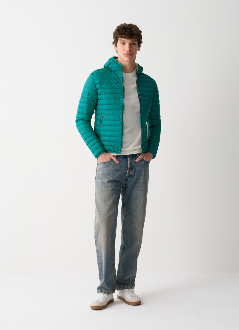 Light down jacket with hood