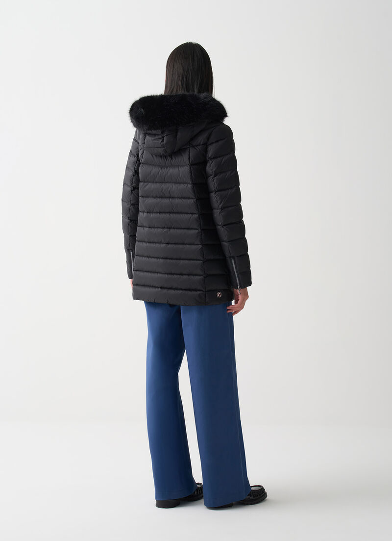 A-line down jacket with fur