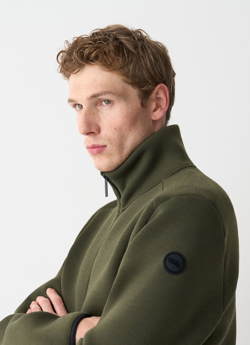 Full-zip scuba sweatshirt