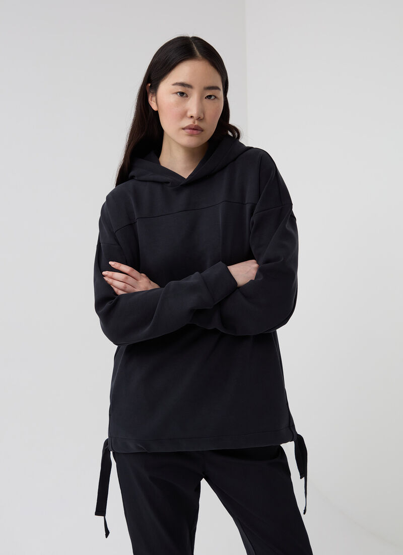 Hooded sweatshirt with drawstring hood