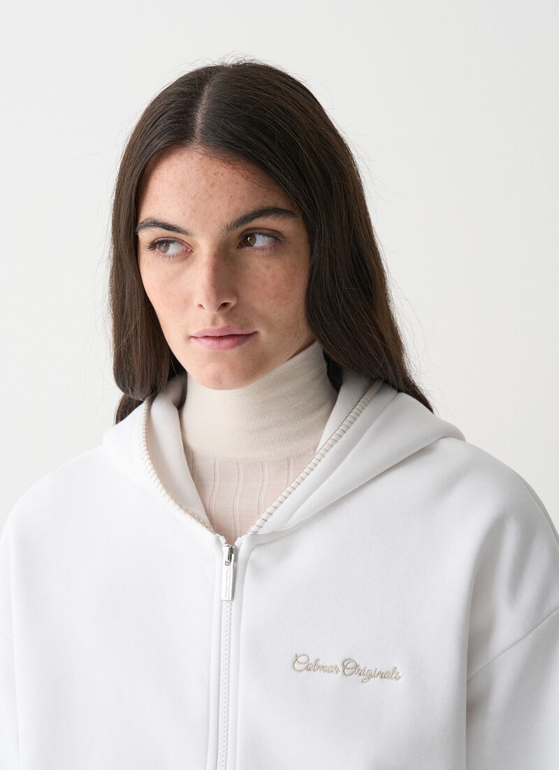 Full-zip sweatshirt with embroidery