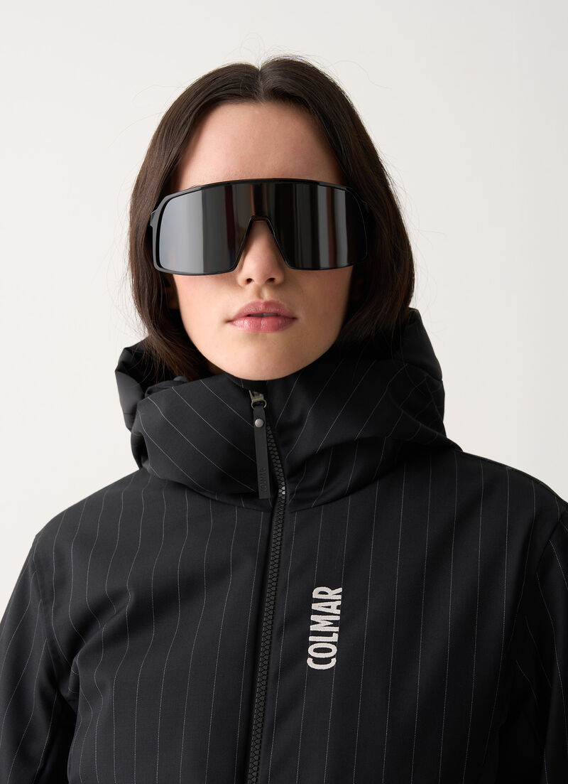 Delicacy pinstripe fabric ski jacket