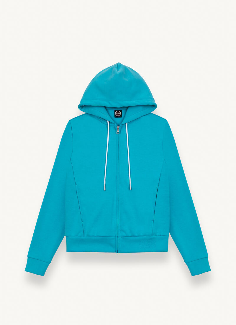 Full-zip sweatshirt with glittery logo print