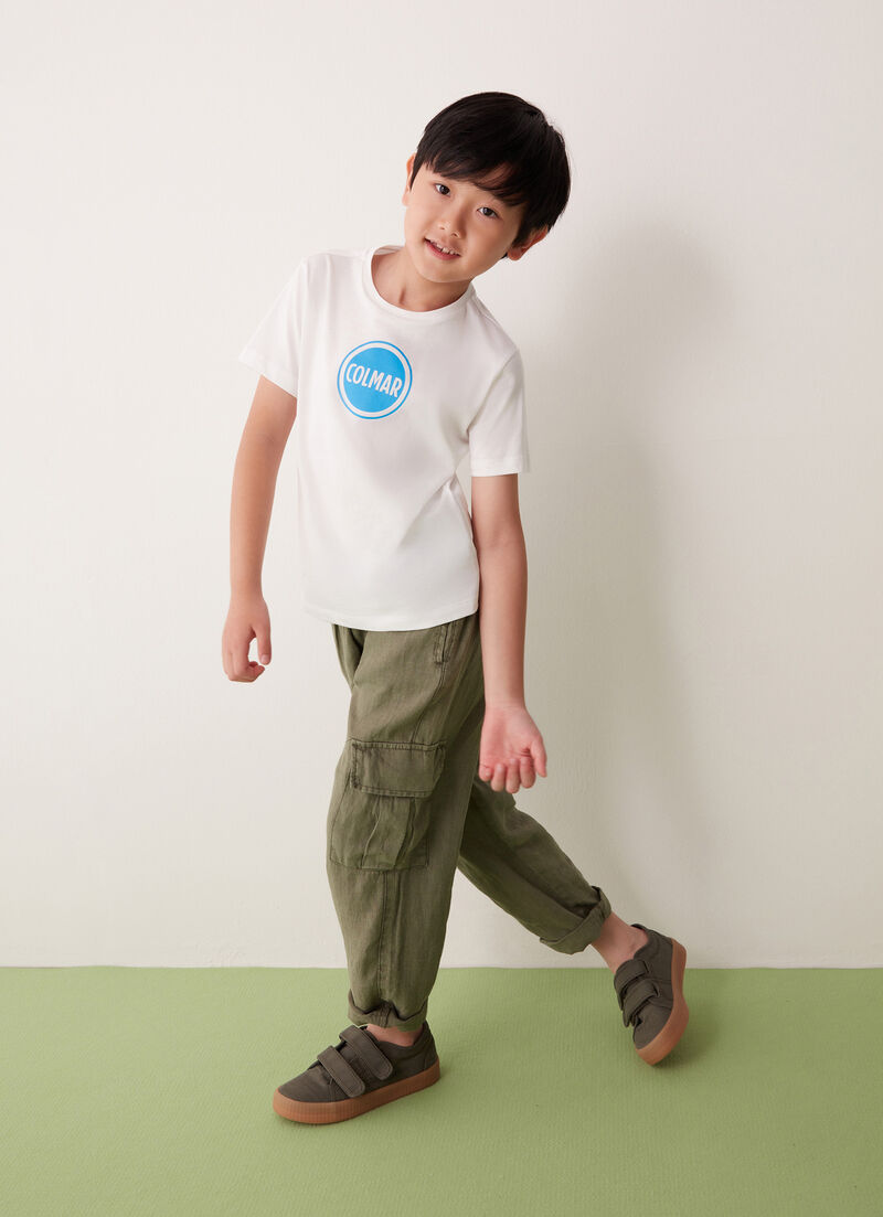 Cotton T-shirt with maxi Colmar logo