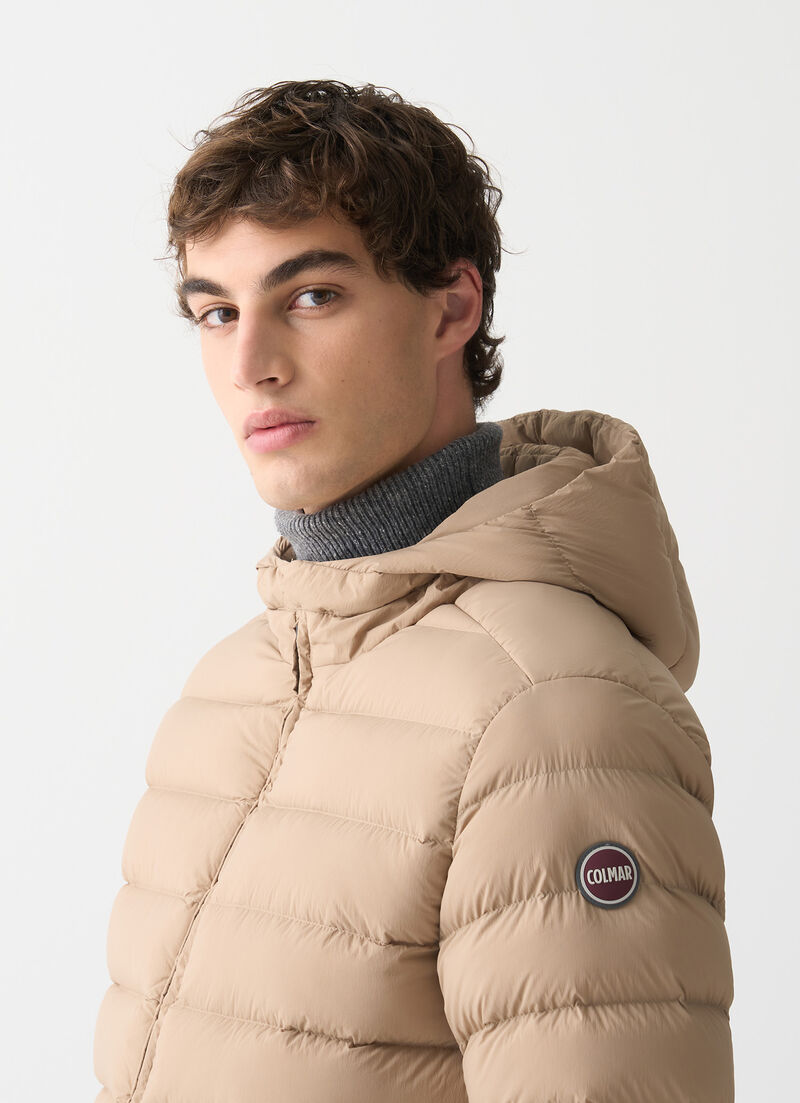 Down jacket with hood