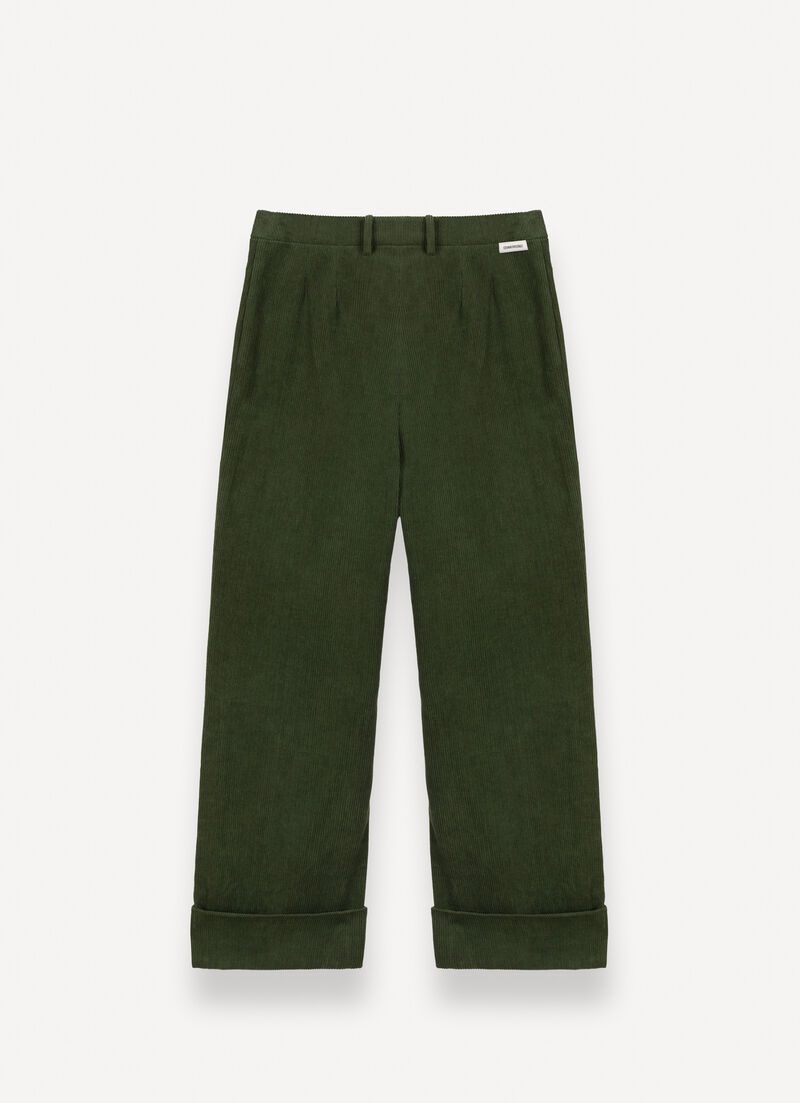 Flared velvet trousers