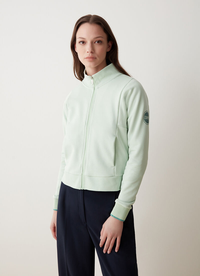 Full zip sweatshirt with high collar