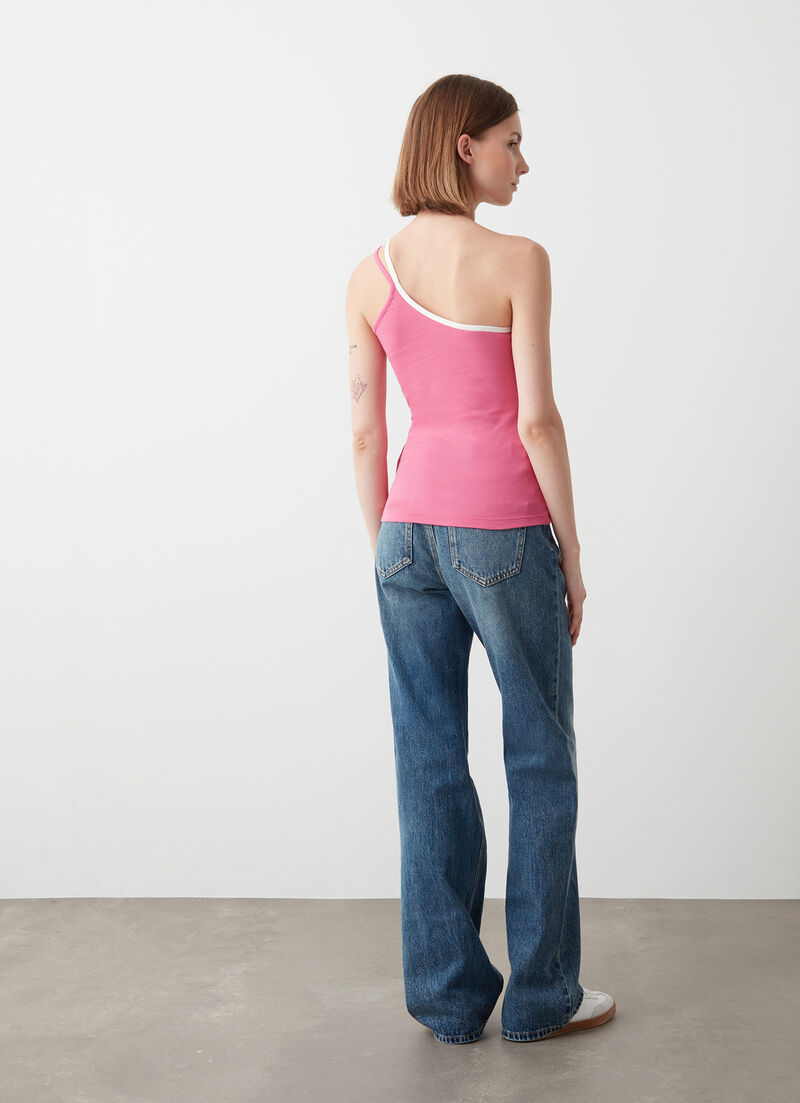 Asymmetrical vest top