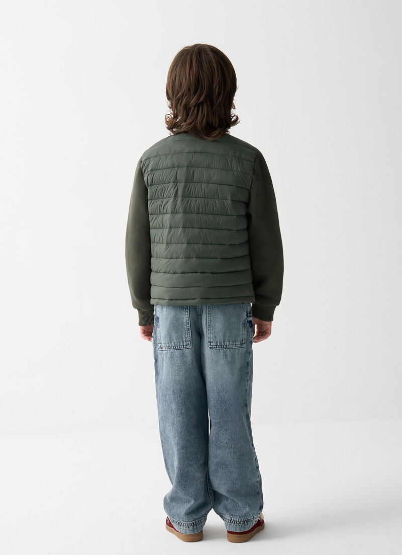 Jacket with fleece sleeves