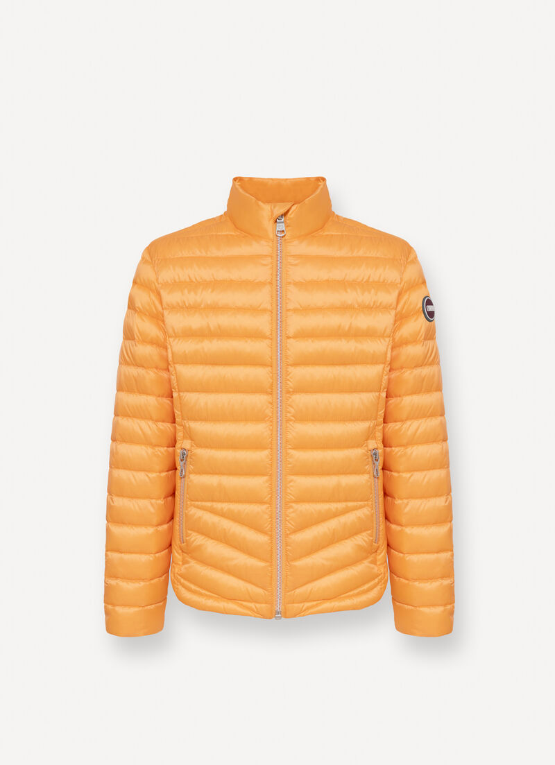 Down jacket with rounded hem